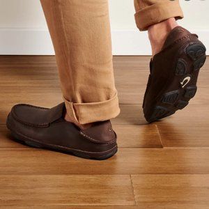 OLUKAI Moloa Slip On Shoes Dark Brown Size 12